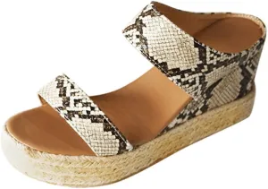 Eduavar Wedge Sandals for Women Dressy, Espadrille Sandals for Women Casual Open Toe Platform Sandals Summer Beach Sandals