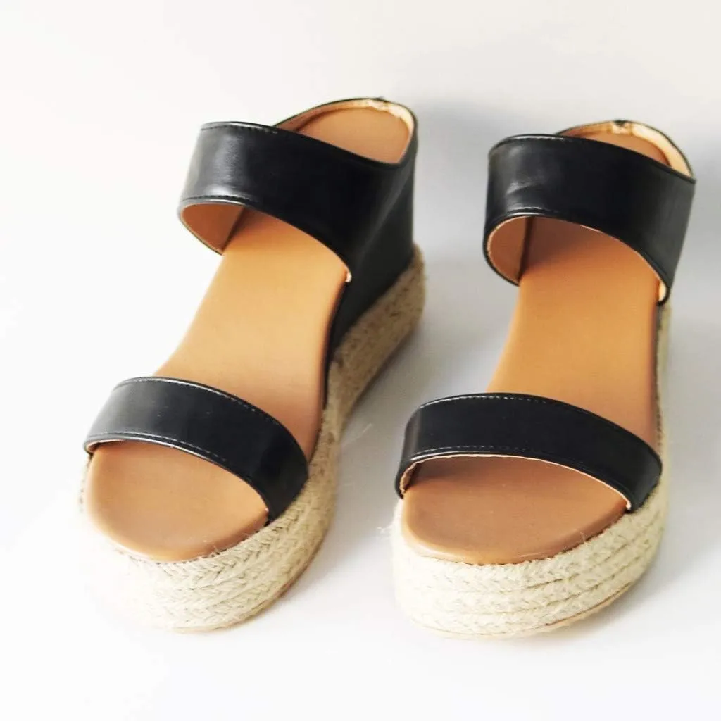 Eduavar Wedge Sandals for Women Dressy, Espadrille Sandals for Women Platform Open Toe Sandals Slippers Summer Beach Sandals
