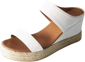 Eduavar Wedge Sandals for Women Dressy, Espadrille Sandals for Women Platform Open Toe Sandals Slippers Summer Beach Sandals