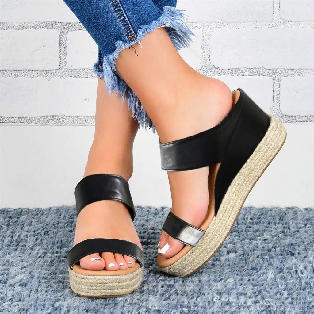 Eduavar Wedge Sandals for Women Dressy, Espadrille Sandals for Women Platform Open Toe Sandals Slippers Summer Beach Sandals