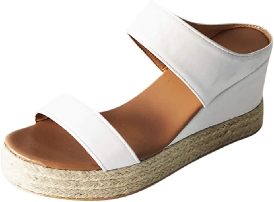Eduavar Wedge Sandals for Women Dressy, Espadrille Sandals for Women Platform Open Toe Sandals Slippers Summer Beach Sandals