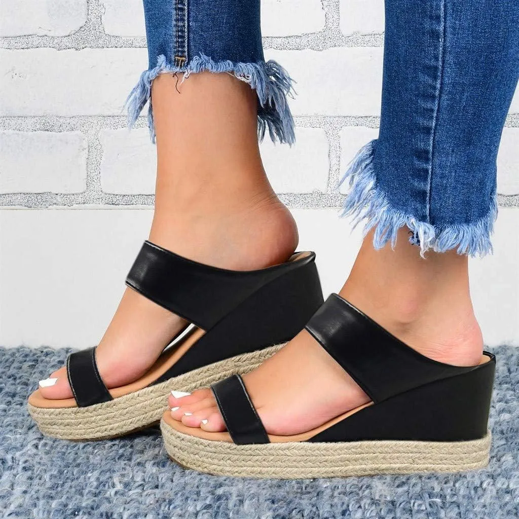 Eduavar Wedge Sandals for Women Dressy, Espadrille Sandals for Women Platform Open Toe Sandals Slippers Summer Beach Sandals