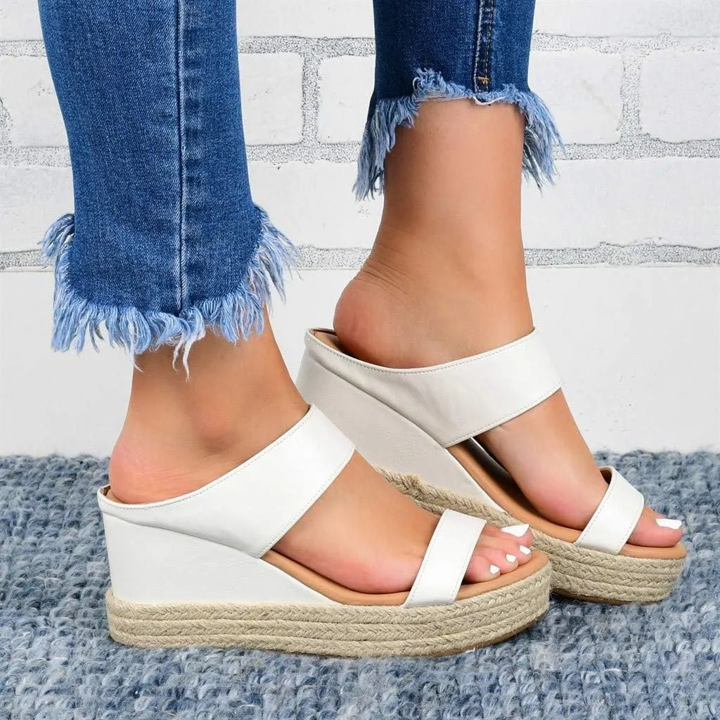 Eduavar Wedge Sandals for Women Dressy, Espadrille Sandals for Women Platform Open Toe Sandals Slippers Summer Beach Sandals
