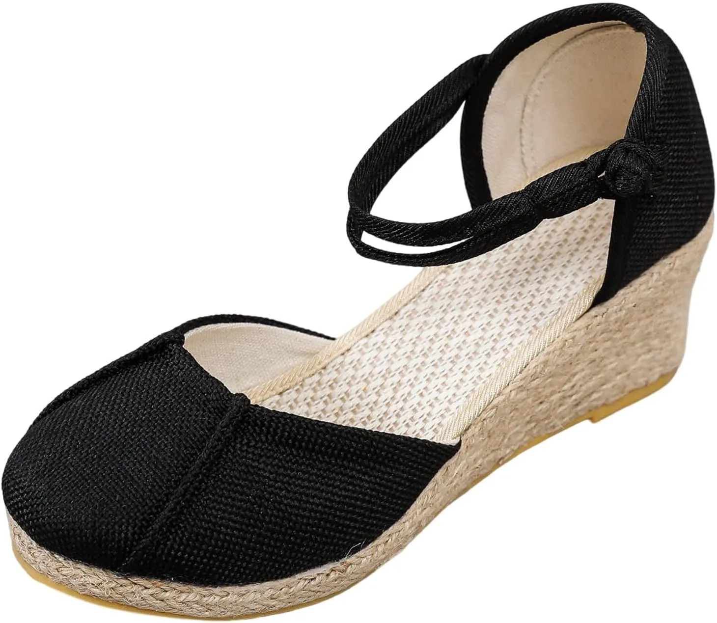 Eduavar Womens Wedge Sandals, Orthopedic Sandals for Women Close Toe Shoes Espadrille Wedge Platform Sandals