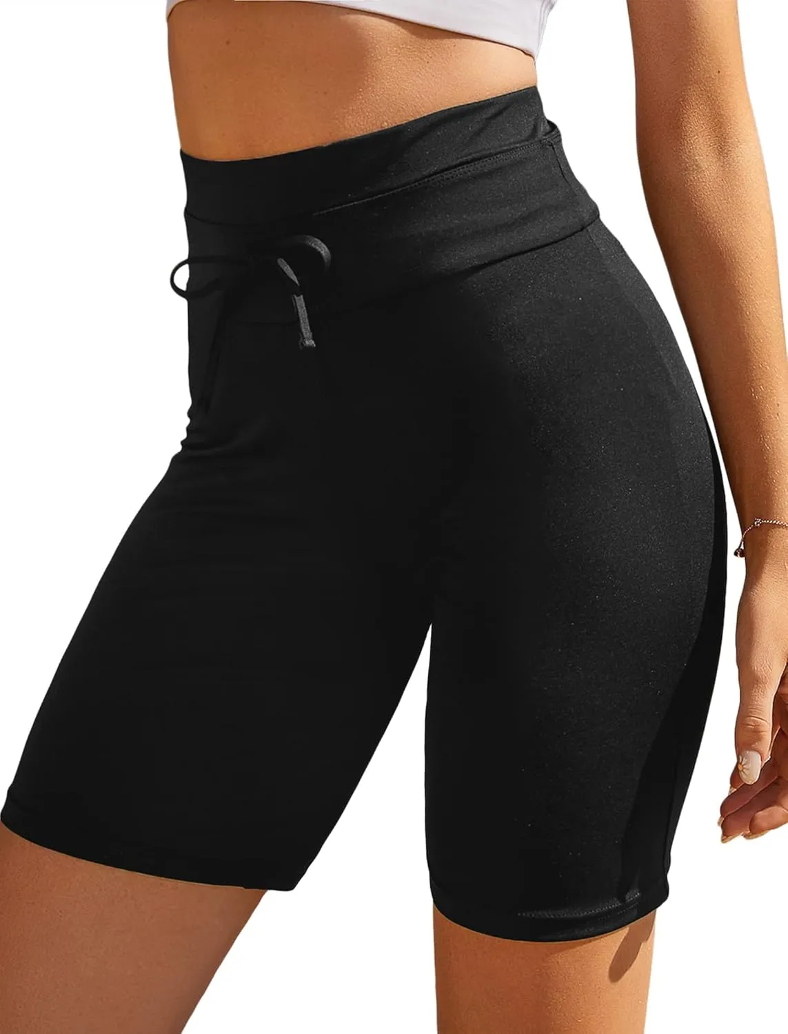 Ekouaer Women's Board Shorts High Waist Swim Shorts Beach Surf Swimwear Shorts S-4XL