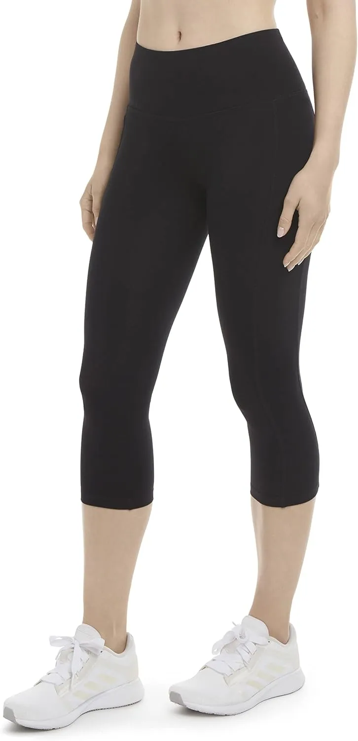 Energy Zone Women's Cotton Stretch Crop Legging with Pockets