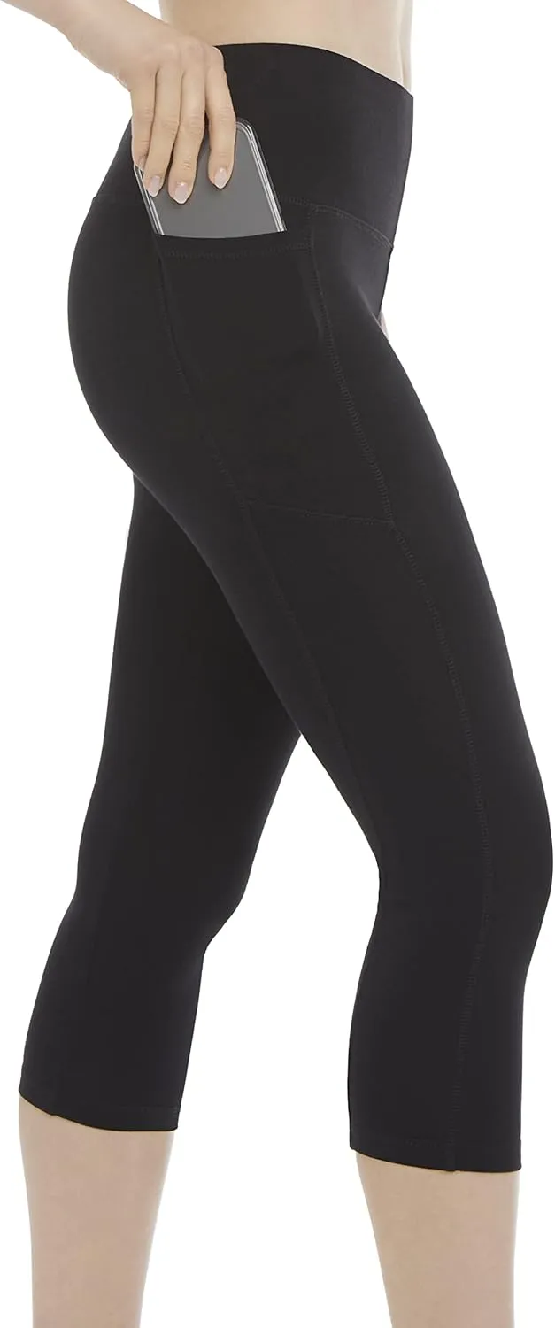 Energy Zone Women's Cotton Stretch Crop Legging with Pockets