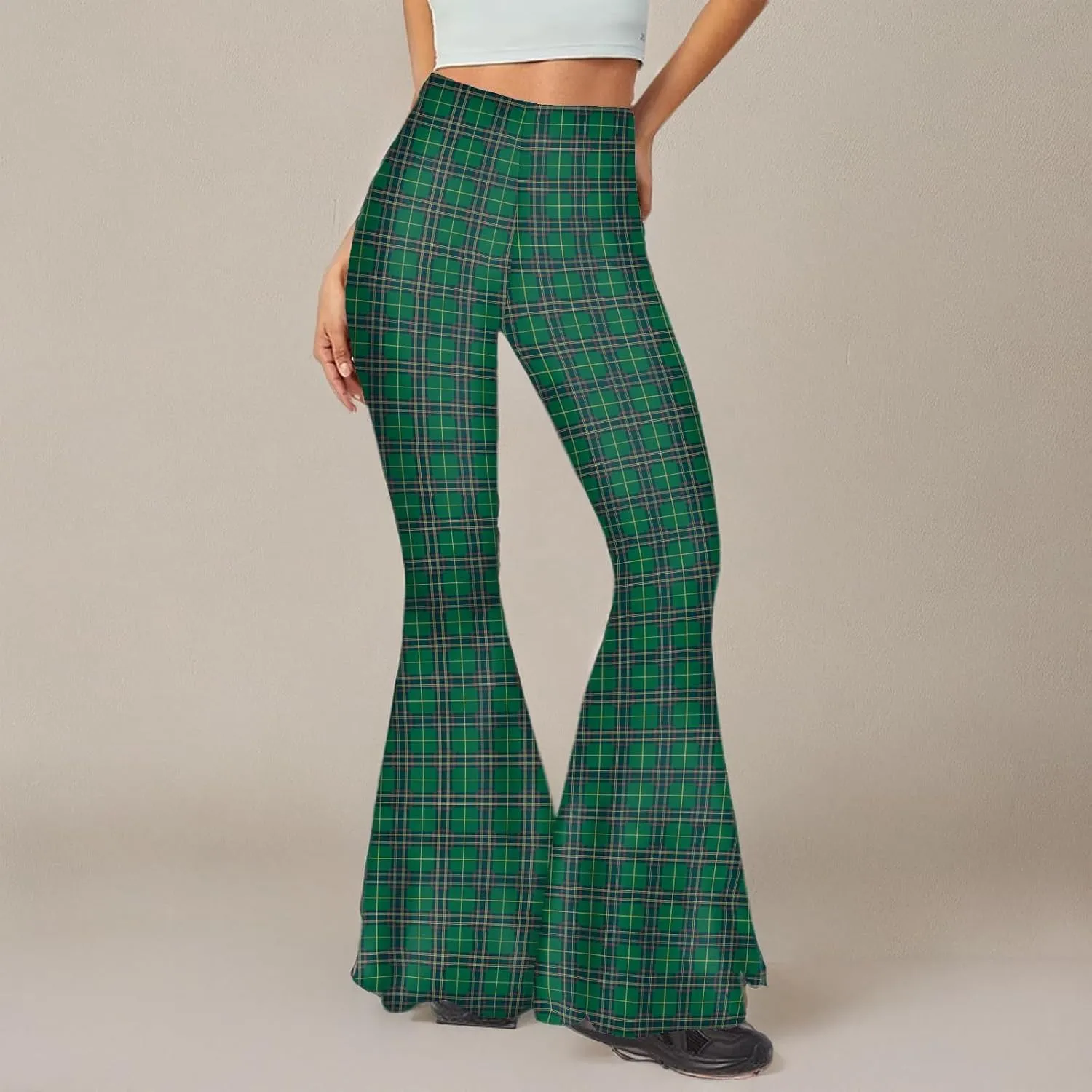 Flare Leggings Yoga Pants Women High Waisted Palazzo Pants Floral Print Skinny Bell Bottom Leggings