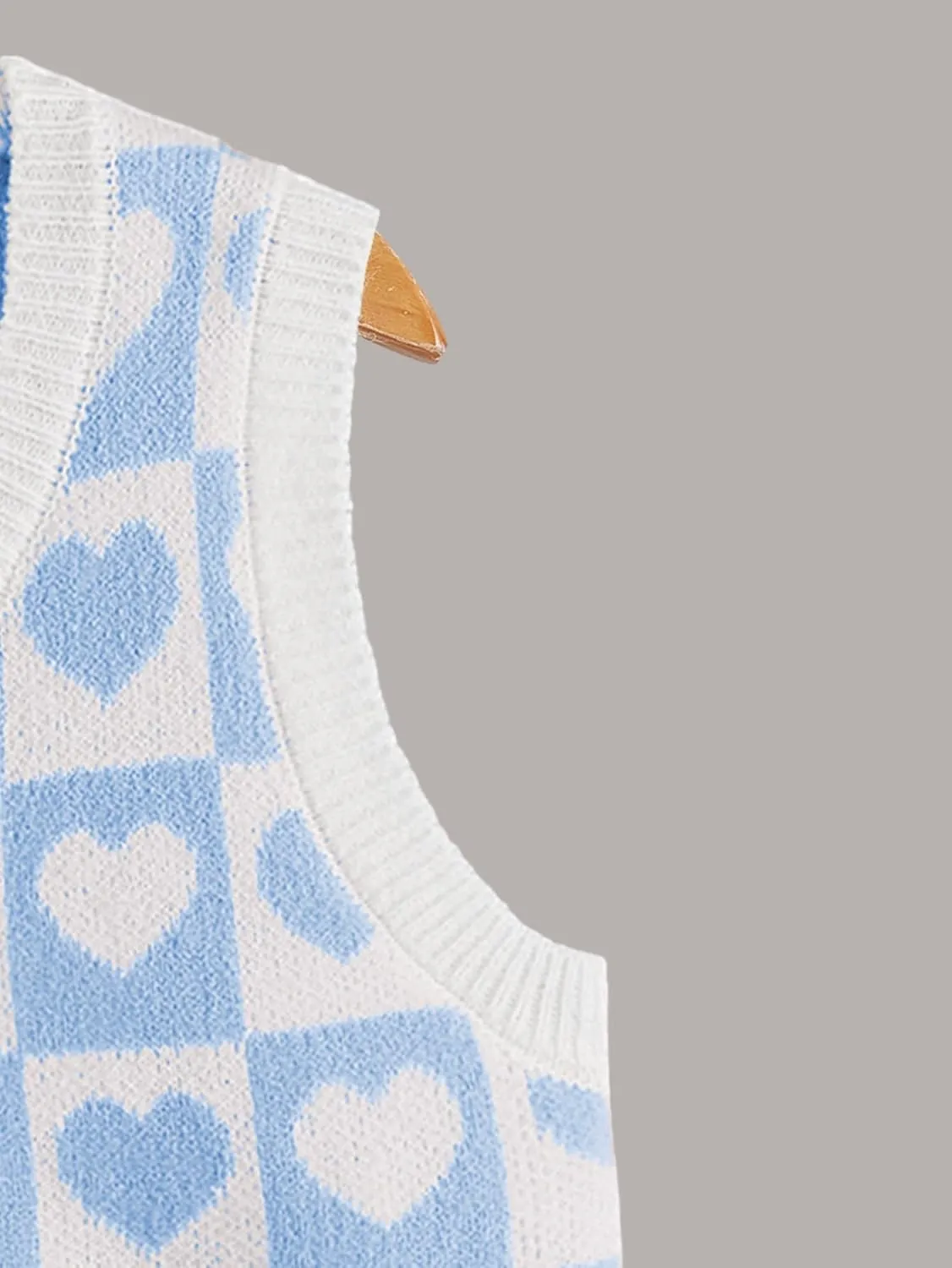 Floerns Girls Heart Print Sleeveless Sweater Vest V Neck Knitwear Tank Top