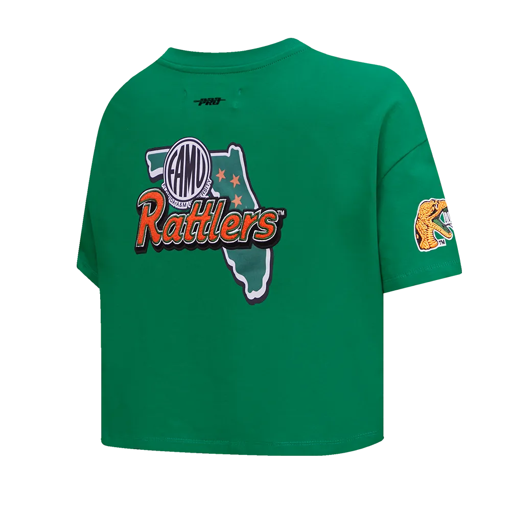 FLORIDA A&M UNIVERSITY HOMECOMING SINGLE JERSEY BOXY TEE (KELLY GREEN)
