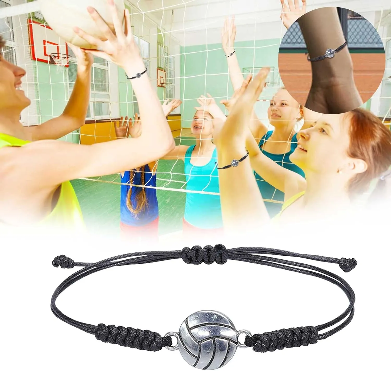Football Bracelets, Length Adjustable Unisex Cute Handmade Paracord Bracelets Sports Bracelets Teen Bracelets