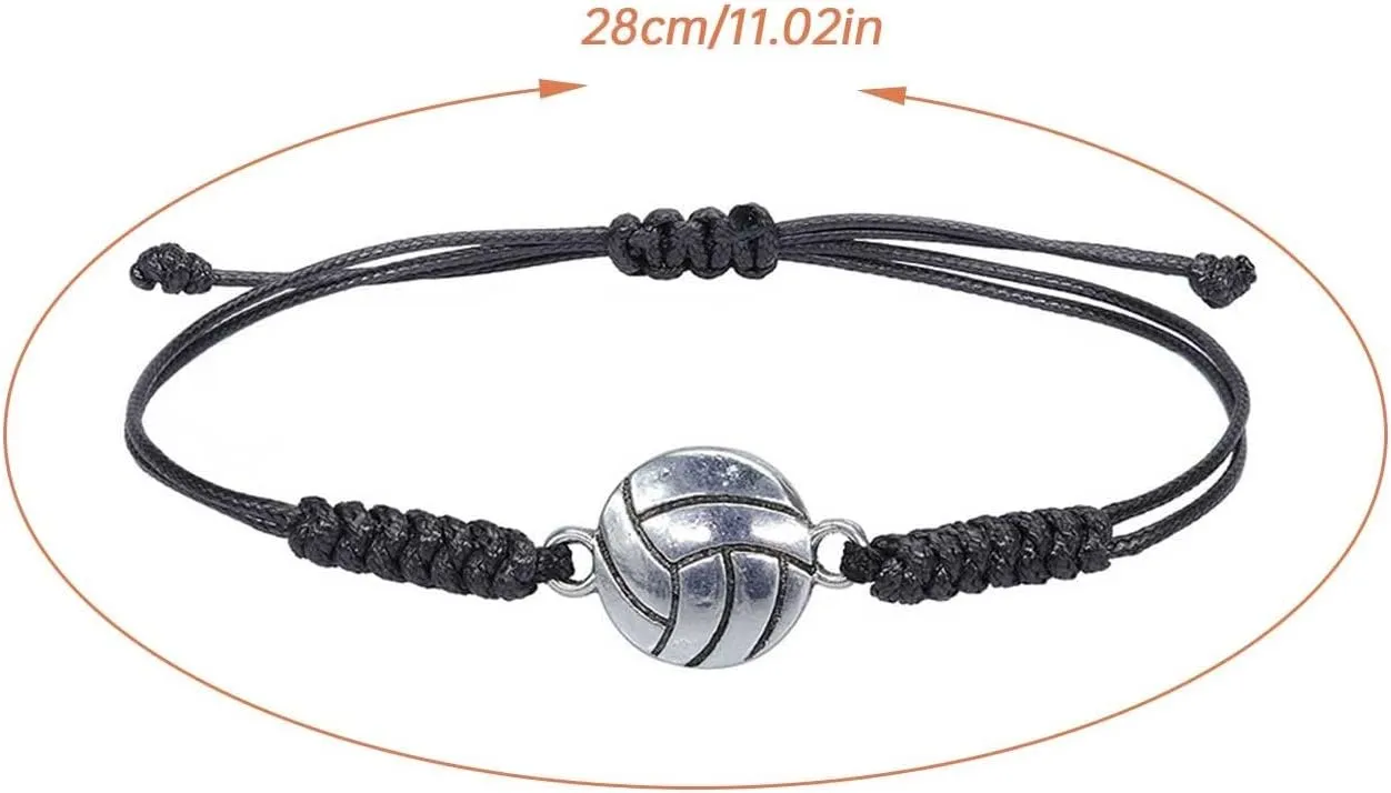 Football Bracelets, Length Adjustable Unisex Cute Handmade Paracord Bracelets Sports Bracelets Teen Bracelets