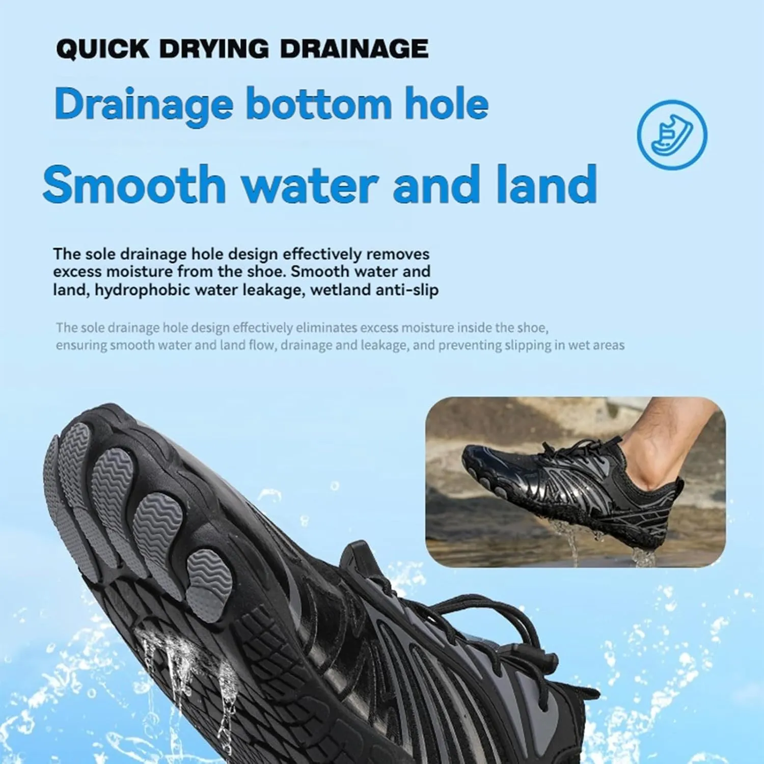 Footwear Pro Hike Barefoot Shoes Women Men Waterproof Trail Running Healthy & Non-Slip Barefoot Shoes for Women Beach Swim Surf Hiking Walking Shoes