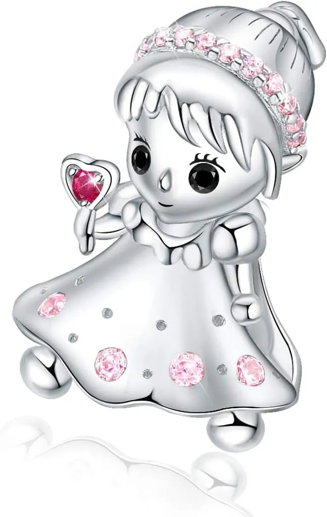 FOREVER QUEEN Charms fit Charms Bracelet 925 Sterling Silver Little Princess Bead Charms for Bracelet and Necklace Jewelry Gift with Gift Box