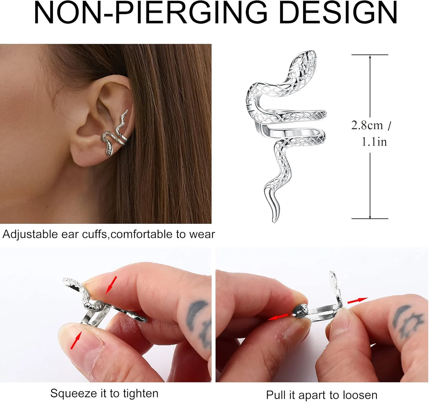 FUNRUN JEWELRY 20Pcs Ear Cuff Earrings for Women Non Piercing Cuff Chain Earrings Adjustable Helix Cartilage Cuff Wrap Earrings Clip on Earrings Jewelry Set