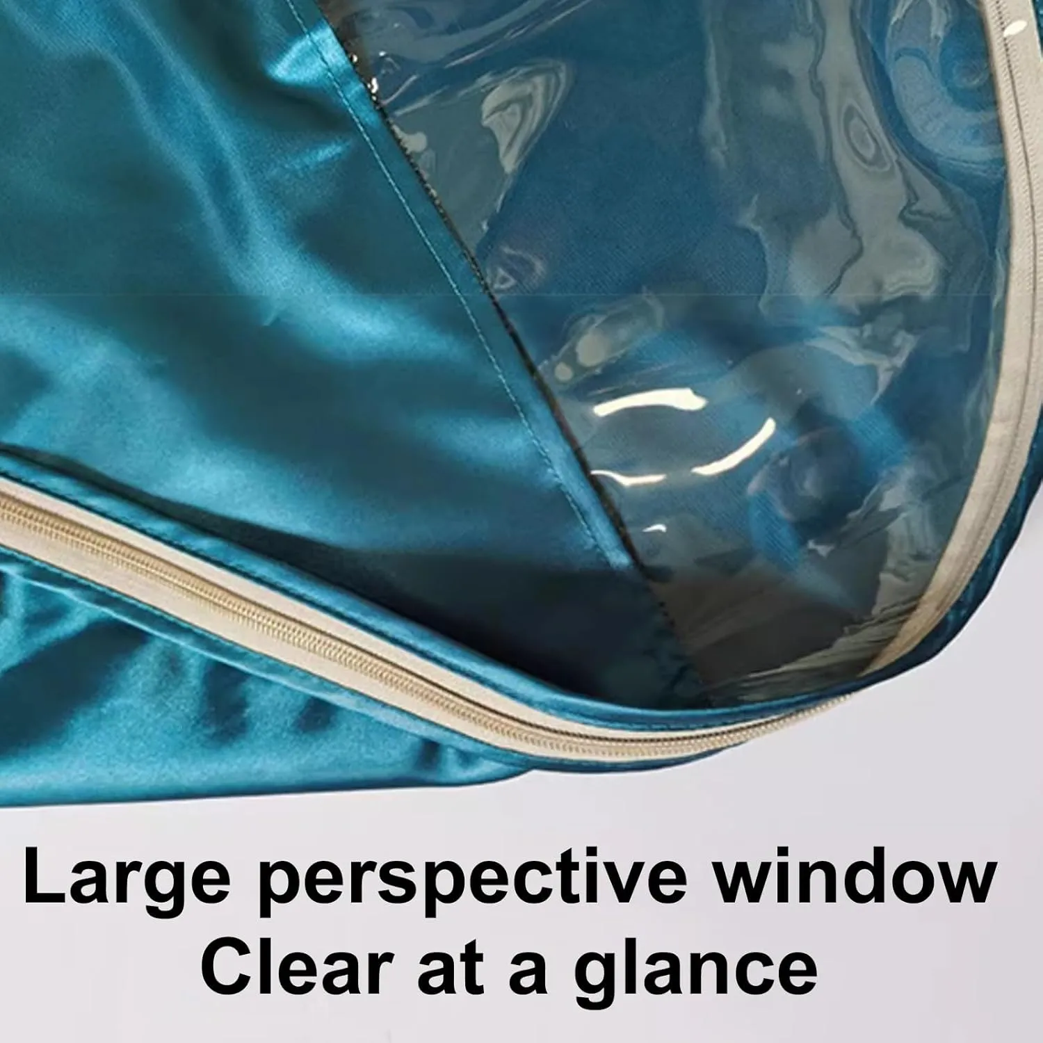 Garment Bag with Transparent Window, Garment Bags for Hanging Clothes, Polyester Fabric, Suitable for Home Storage, Apartments(Green,60x90cm/24x35in)