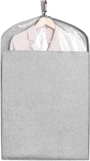 Garment Bags for Hanging Clothes, Suit Bags for Closet Storage with a Clear Window, Protector Cover with Zipper(Gray,58x110cm/23x43in)