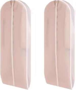 Garment Bags for Hanging Clothes, Translucent Coat Bags for Closet Storage, Clothes Cover with Zipper for Down Jacket, Suits, Thick Coat, 2 Packs(60x130x10cm/24x51x4in)