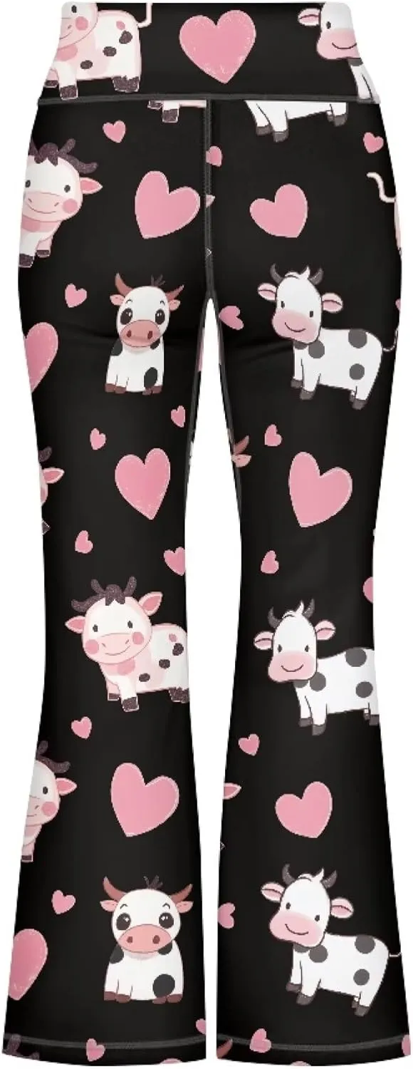 Girls Athletic Flare Yoga Pants Summer Casual Soft Comfy Bell Bottom Leggings Fall Stretchy High Waist Leggings