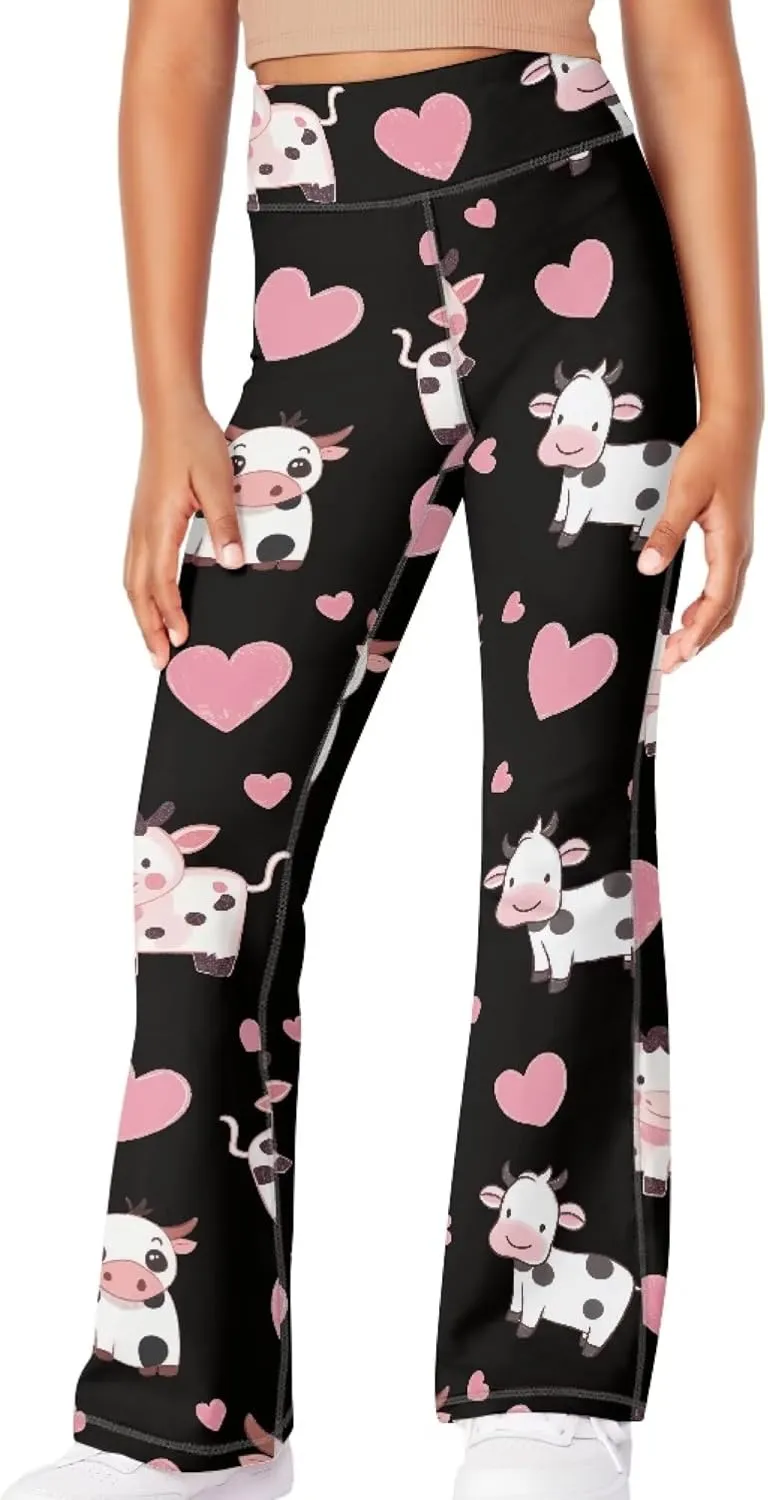 Girls Athletic Flare Yoga Pants Summer Casual Soft Comfy Bell Bottom Leggings Fall Stretchy High Waist Leggings