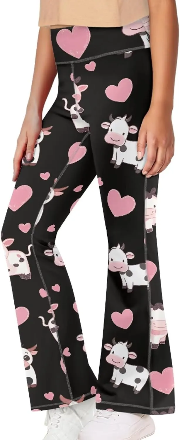 Girls Athletic Flare Yoga Pants Summer Casual Soft Comfy Bell Bottom Leggings Fall Stretchy High Waist Leggings