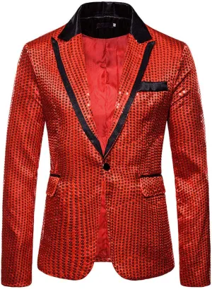 Glitter Suit Jacket for Men Gold Sequin Jacket Kids Blazer for Men Blue Mens Sport Coats and Blazers Big and Tall 5XL