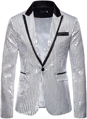 Glitter Suit Jacket for Men Gold Sequin Jacket Kids Blazer for Men Blue Mens Sport Coats and Blazers Big and Tall 5XL
