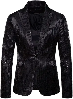 Glitter Suit Jacket for Men Gold Sequin Jacket Kids Blazer for Men Blue Mens Sport Coats and Blazers Big and Tall 5XL