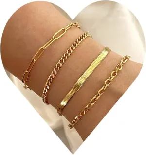 Gold Chain Bracelets for Women Snakebone Bracelets Simple Bracelets