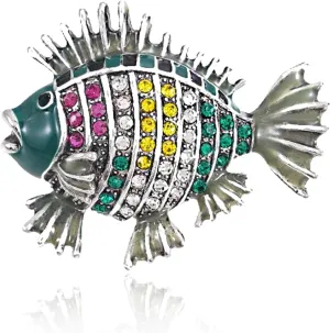 Gold Crystal Goldfish Tropical Fish Lobster Brooches for Womne Elegant Enamel Rhinestone Pearl Oceano Animal Brooch Pins Fashion Jewelry Brooch pin Accessories for Women Men Gift