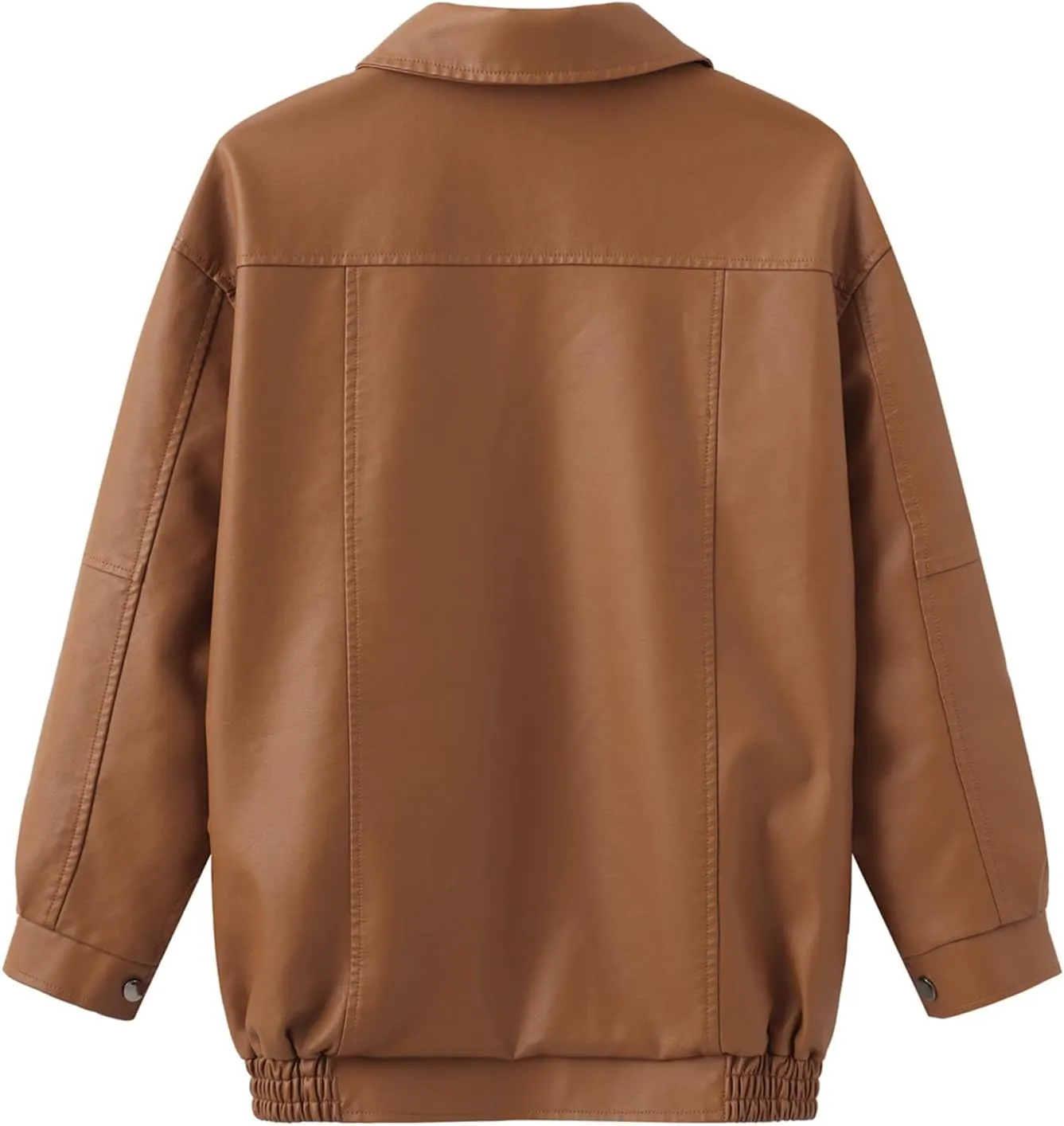 hathne Women's Oversized Leather Jackets Faux Zip Up Fall Fashion Motorcycle Jackets Coats Winter Clothes