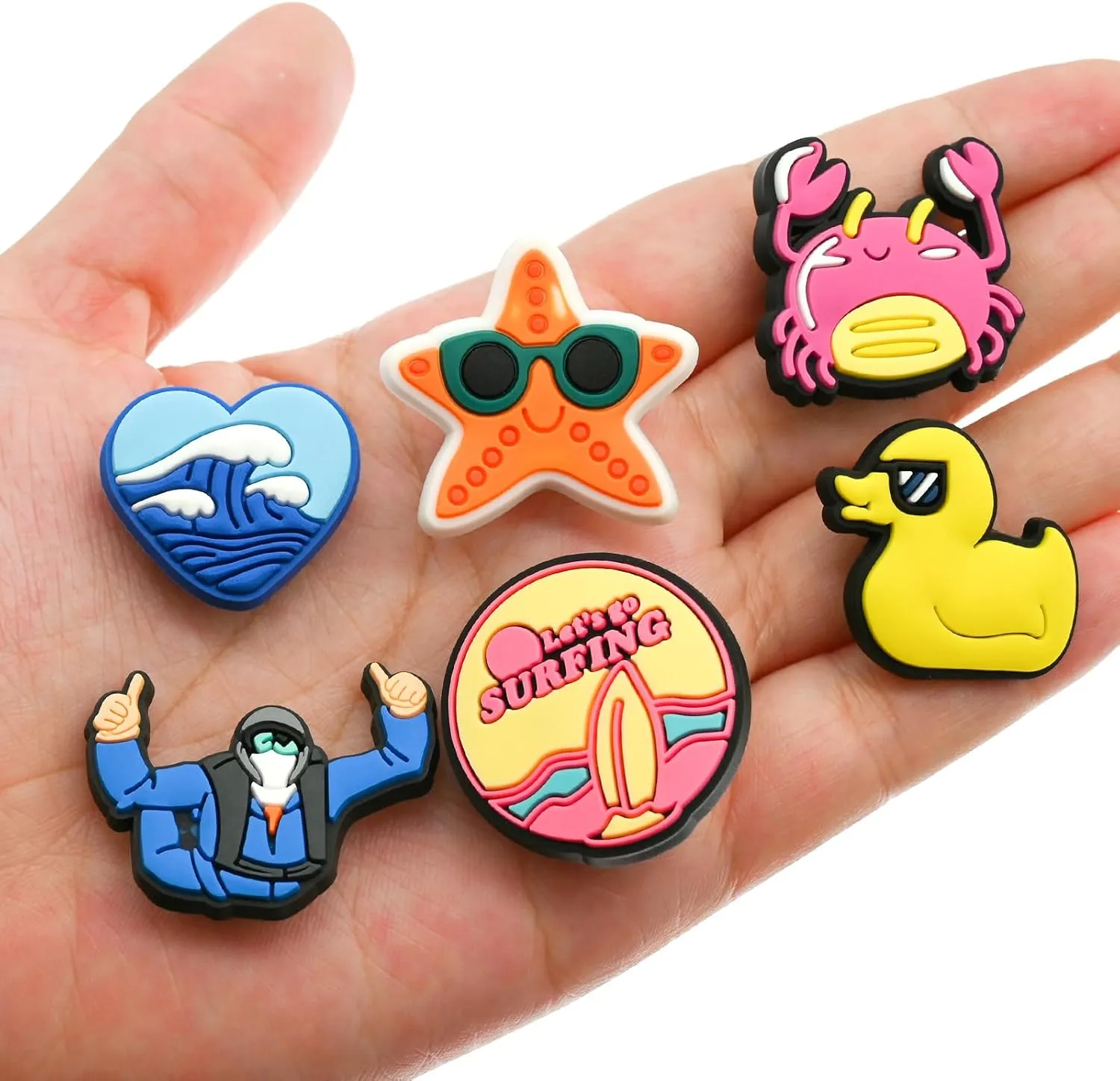 Hawaii Beach Shoe Charms bulk Cute PVC Bulk Shoe Decoration Charms,Charms for Shoes Plastic Sandals Charm DIY Girls Party gifts(50-100)