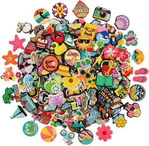 Hawaii Beach Shoe Charms bulk Cute PVC Bulk Shoe Decoration Charms,Charms for Shoes Plastic Sandals Charm DIY Girls Party gifts(50-100)