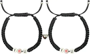 Heart Couples Bracelets Personalized Handmade Braided Bracelets Matching Bracelets for Couples Relationship Bracelets Adjustable Promise Bracelets Valentine Day Jewelry Gifts
