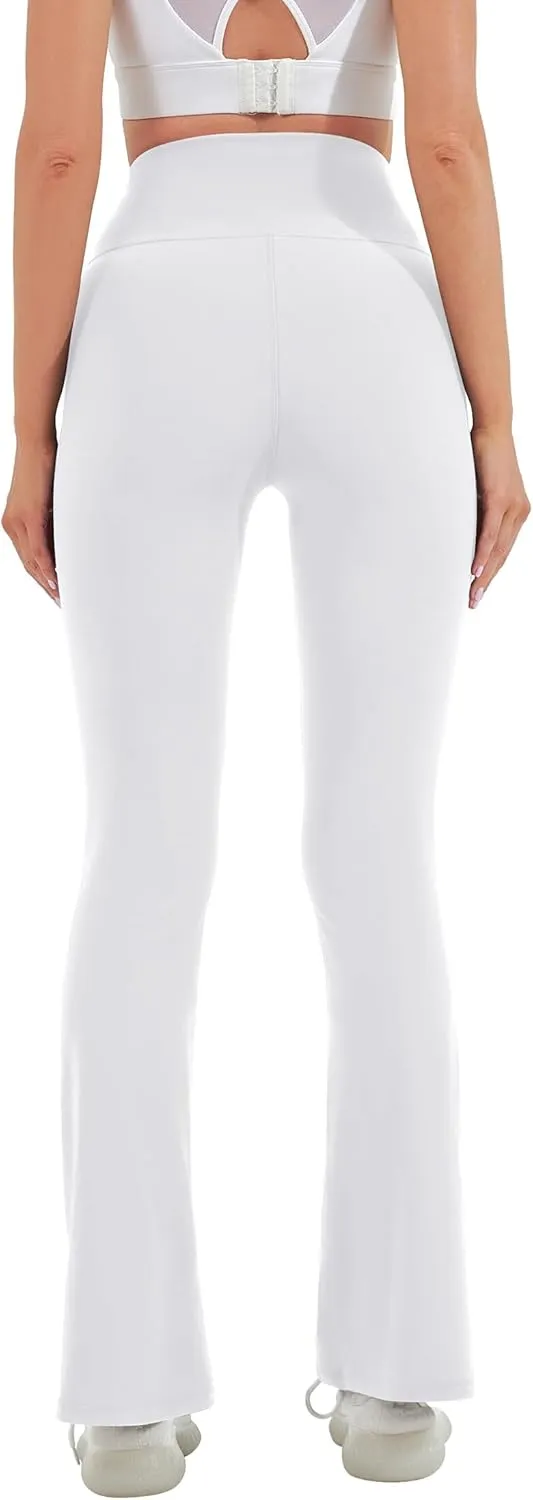 HEGALY Women's Flare Yoga Pants - Crossover Flare Leggings High Waisted Tummy Control Workout Casual Bootcut Pants