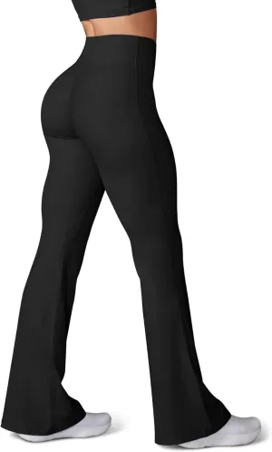 HEGALY Women's Flare Yoga Pants - Crossover Flare Leggings High Waisted Tummy Control Workout Casual Bootcut Pants