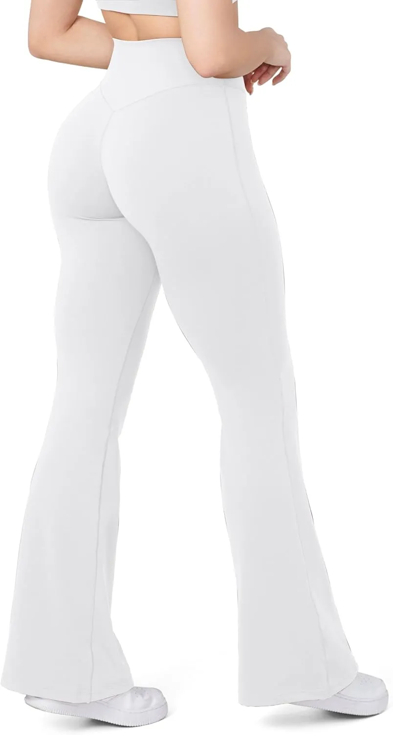 HEGALY Women's Flare Yoga Pants - Crossover Flare Leggings High Waisted Tummy Control Workout Casual Bootcut Pants