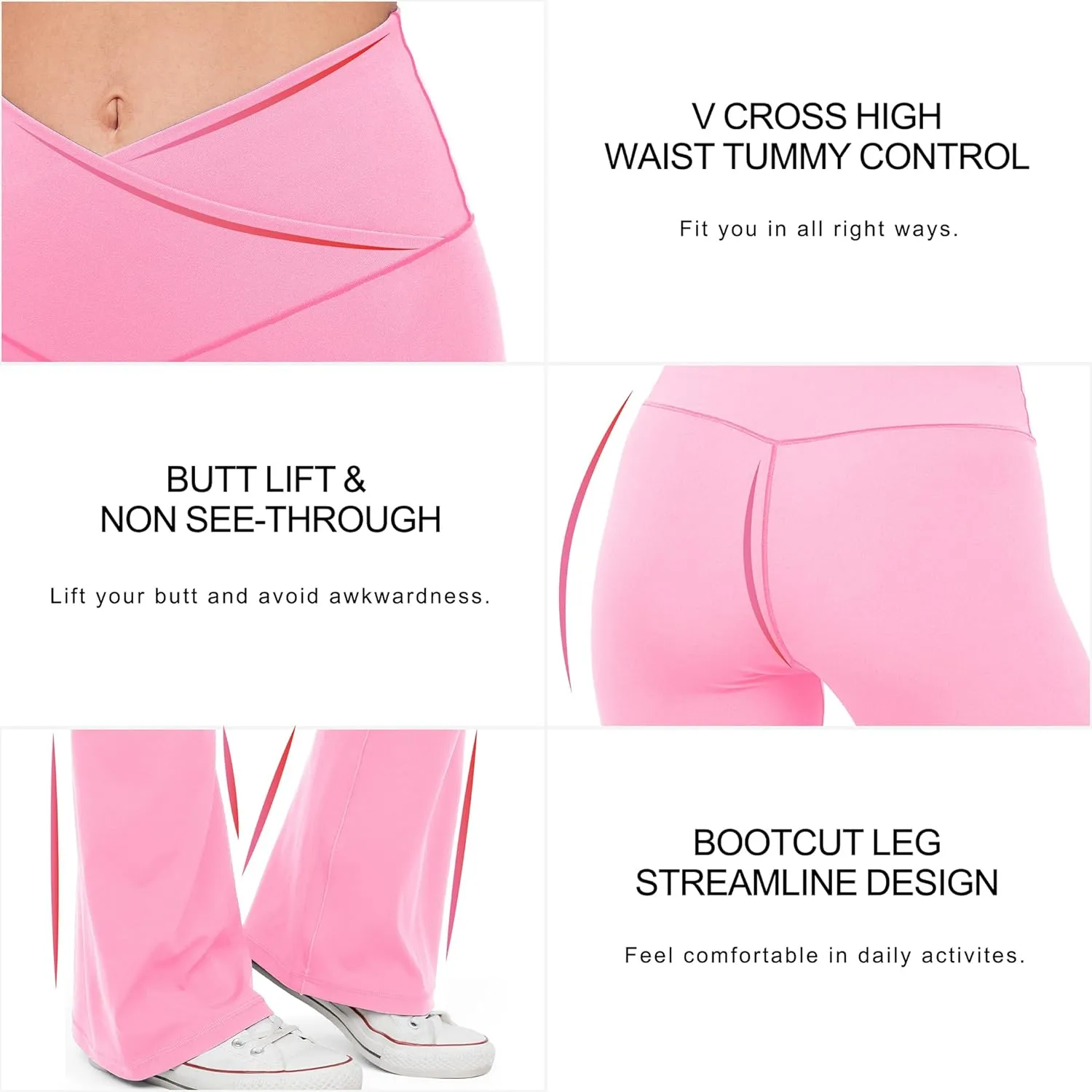 HEGALY Women's Flare Yoga Pants - Crossover Flare Leggings High Waisted Tummy Control Workout Casual Bootcut Pants