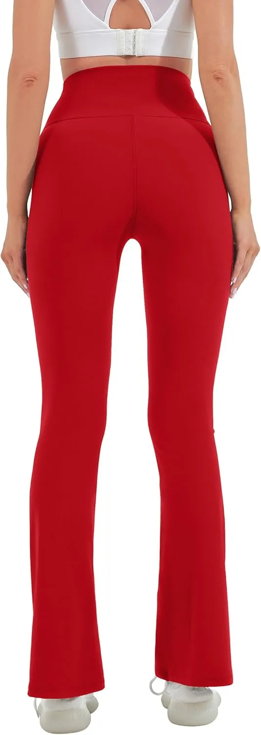 HEGALY Women's Flare Yoga Pants - Crossover Flare Leggings High Waisted Tummy Control Workout Casual Bootcut Pants