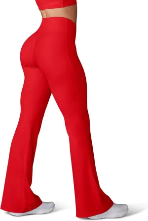 HEGALY Women's Flare Yoga Pants - Crossover Flare Leggings High Waisted Tummy Control Workout Casual Bootcut Pants