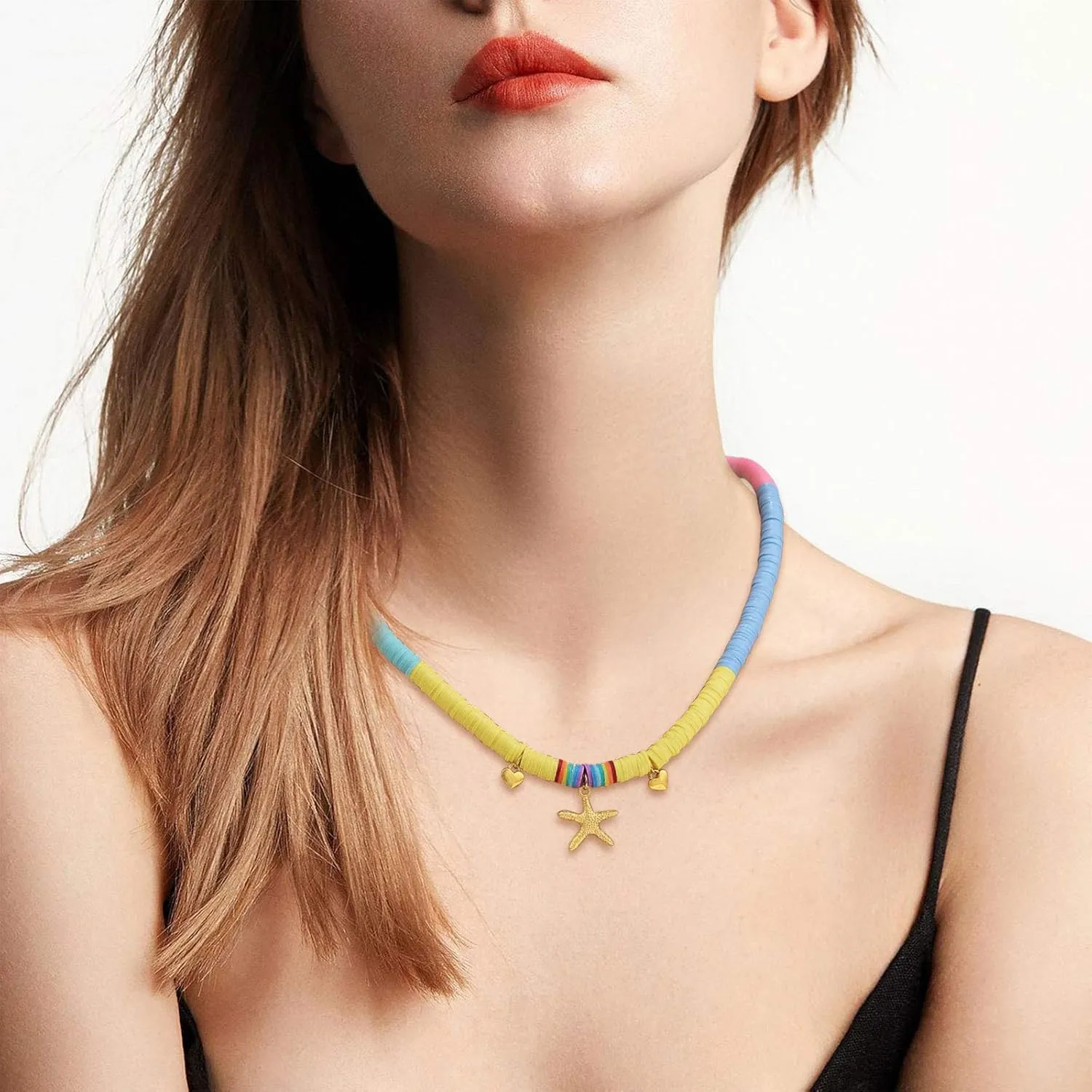 Heishi Surfer Necklace And Bracelets Set Preppy Bracelets Clay Bead Bracelets Necklace Summer Beach Bracelets Jewelry For Women Friendship Bracelets