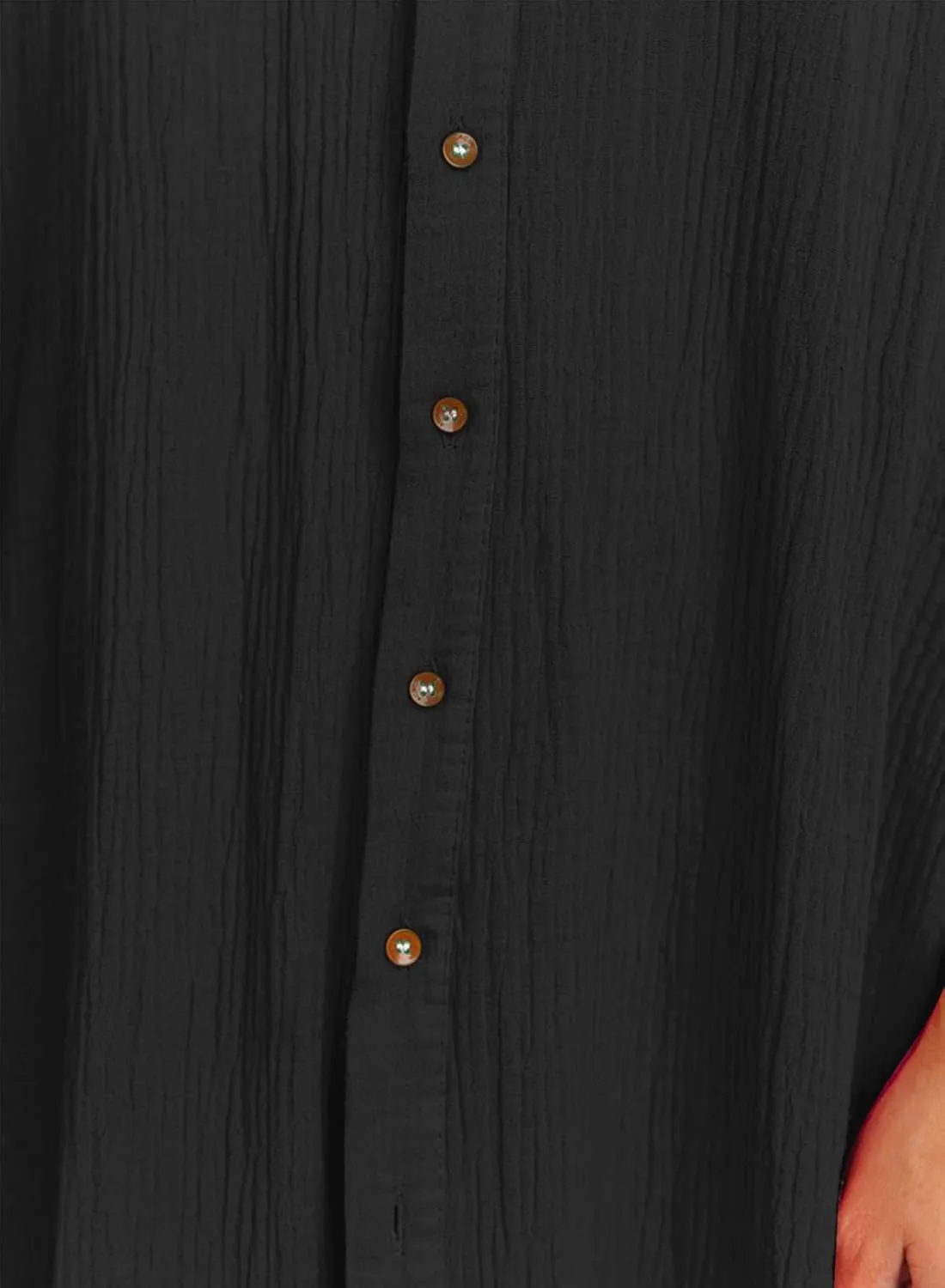 Herseas Womens Casual Short Sleeve Button Down Dress Side Split Long Kimonos Cardigans Swimsuit Cover Ups Beach Dress