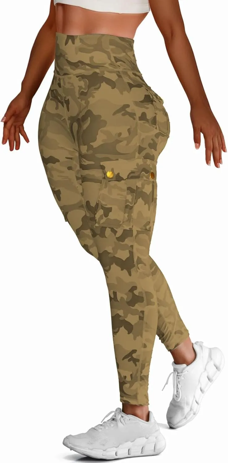 High Waisted Camo Leggings for Women Athletic Workout Leggings Running Yoga Pants Soft Stretch Trousers Fall Clothes
