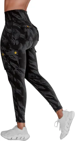 High Waisted Camo Leggings for Women Athletic Workout Leggings Running Yoga Pants Soft Stretch Trousers Fall Clothes