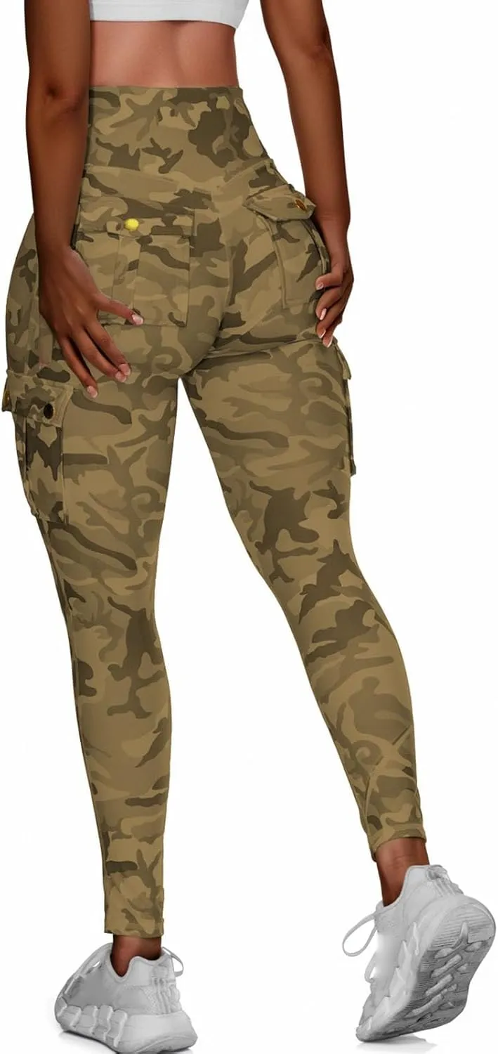 High Waisted Camo Leggings for Women Athletic Workout Leggings Running Yoga Pants Soft Stretch Trousers Fall Clothes