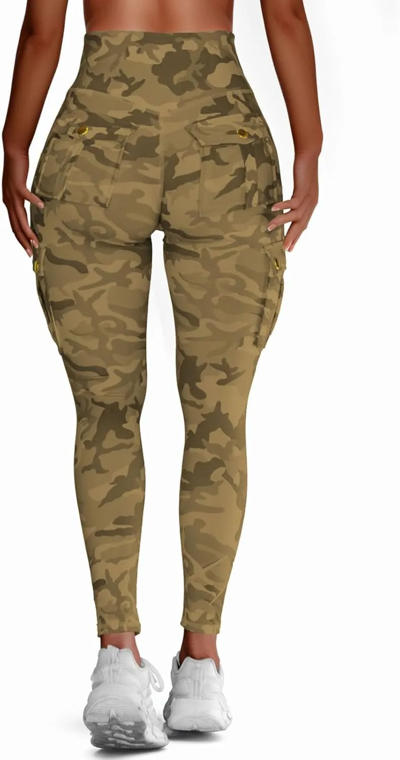High Waisted Camo Leggings for Women Athletic Workout Leggings Running Yoga Pants Soft Stretch Trousers Fall Clothes