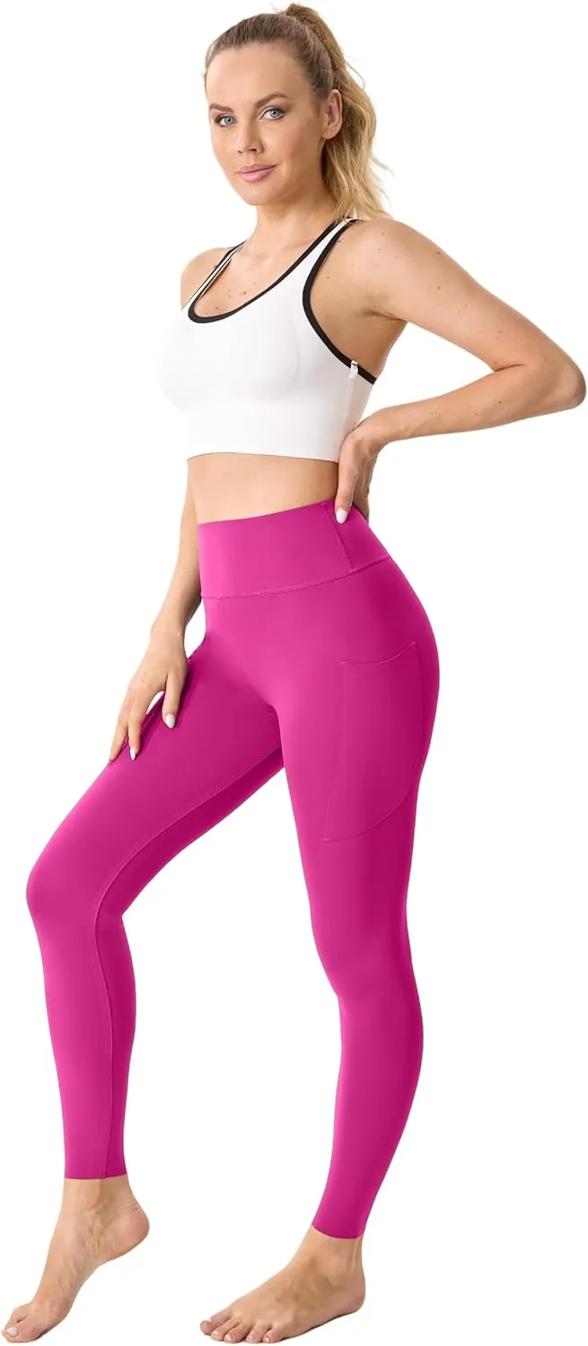 High Waisted Leggings for Women Butt Lifting Seamless Athletic Leggings with Pockets Tummy Control Workout Yoga Pants