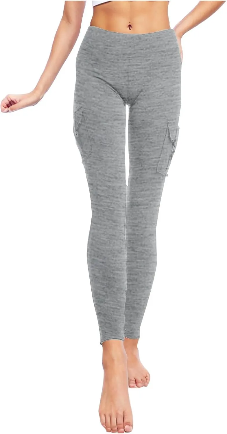 High Waisted Leggings for Women Cargo Yoga Pants with Pockets Buttery Soft Stretch Workout Butt Lifting Leggings