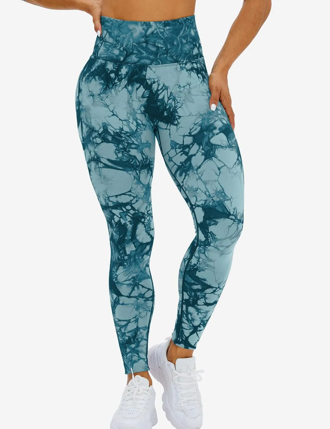 HIGORUN Tie Dye Workout Seamless Leggings for Women High Waist Gym Leggings Yoga Pants