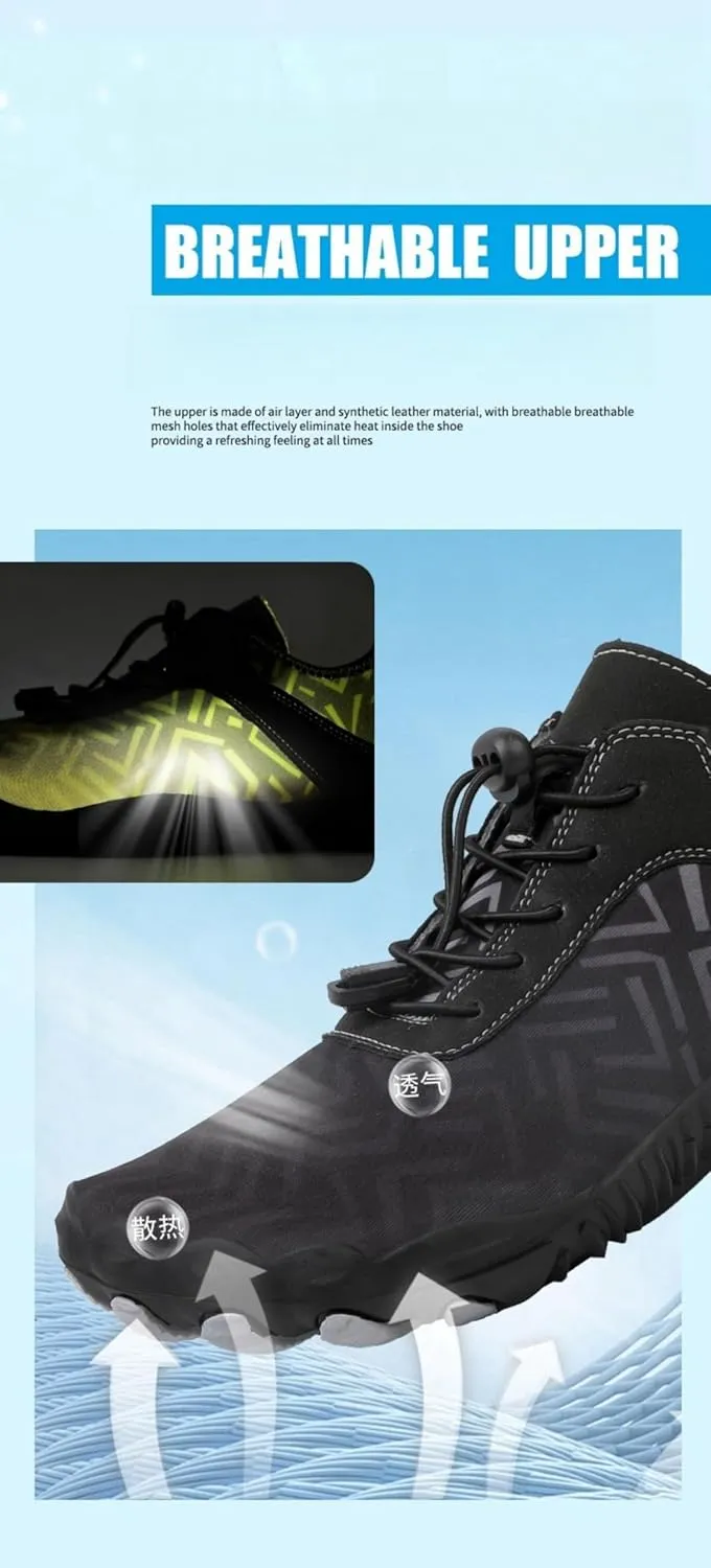 Hike Barefoot Shoes for Men Pro Footwear Shoes Mens Wide Toe Box Hiking Waliking Shoes Healthy & Non-Slip Barefoot Shoes Waterproof Trail Running Shoes